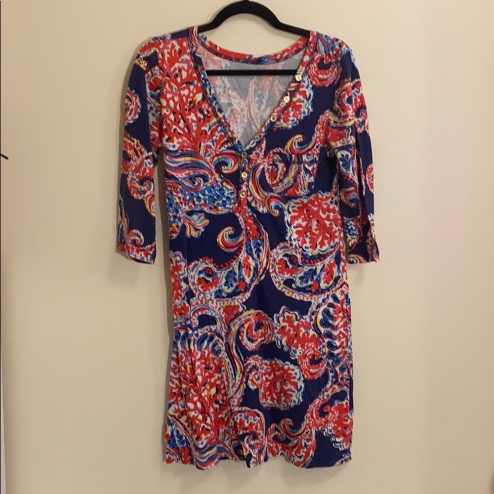 Lily Pulitzer Navy and Red Dress